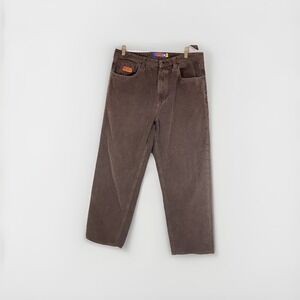 Empyre Mens Brown Corduroy Baggy Y2K Style Relaxed Skater 34x29